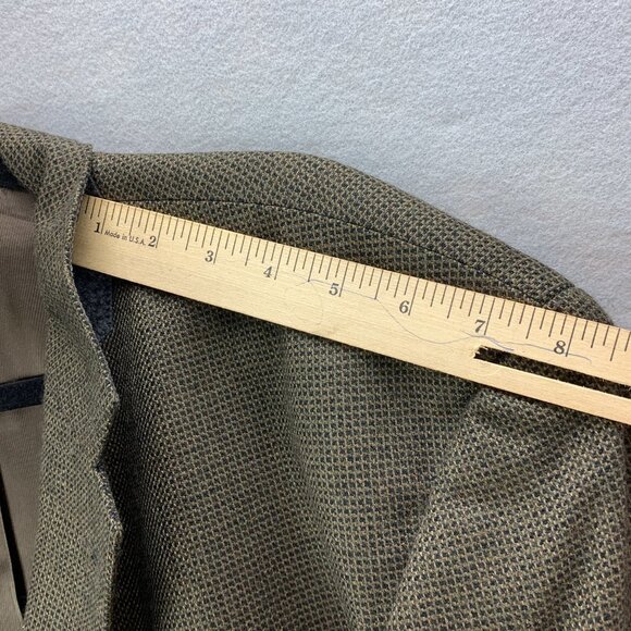 Fenzia Sport Coat Mens 44 Long Lambs Wool 3 Button Closure Blazer Checkered - Picture 12 of 16